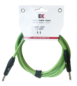 Cable Ek Audio Jack-Jack Neón Verde Fluorescente 3m