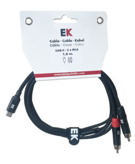 Cable Ek Audio Usb-C - X2/Rca  1,8m
