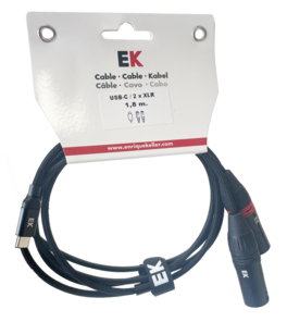 Cable Ek Audio Usb-C Xlr Macho X 2