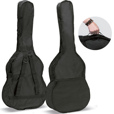 Funda Guitarra Acustica Ref. 14-B-W Mochila Sin Logo Ortola 001 - Negro