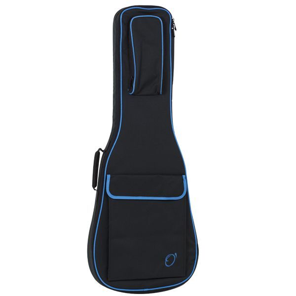 Funda Guitarra Electrica 20mm Pe 47 Mochila con Logo Ortola Negro y Turquesa