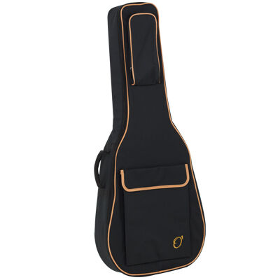 Funda Guitarra Acustica 20mm Pe 47 Mochila sin Logo Ortola Negro y Naranja