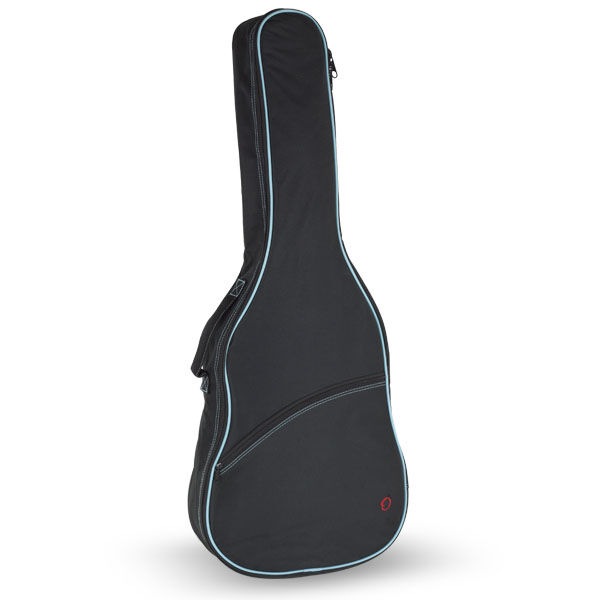 Funda Guitarra Acustica 10mm Pe 33 Mochila sin Logo Ortola Negro y Turquesa