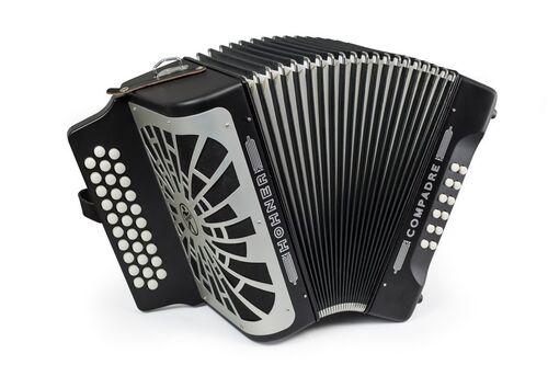 Hohner Acordeon de Botones Diatonico Compadre Fbbeb Negro Silver Grill