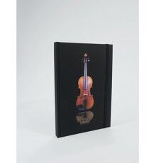 Libreta A5 Negra Violín con Goma