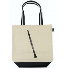 Bolsa Lona Crema dibujo de Clarinete