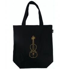 Bolso Negro con Violín Dorado