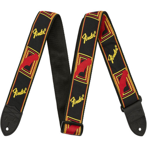 Correa Fender 0681-500 Monogrammed Negra/Amarilla/Roja 2