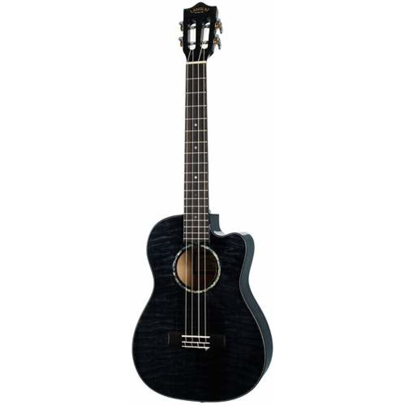 Ukelele Bartono Lanikai LKUQMBKCEB Quilted Maple Electrificado Negro